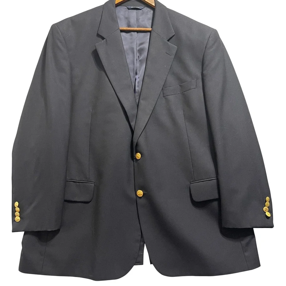 Brooks Brothers Brookesease Mens Blazer 44R Navy Blue Loro Piana Wool Sport Coat